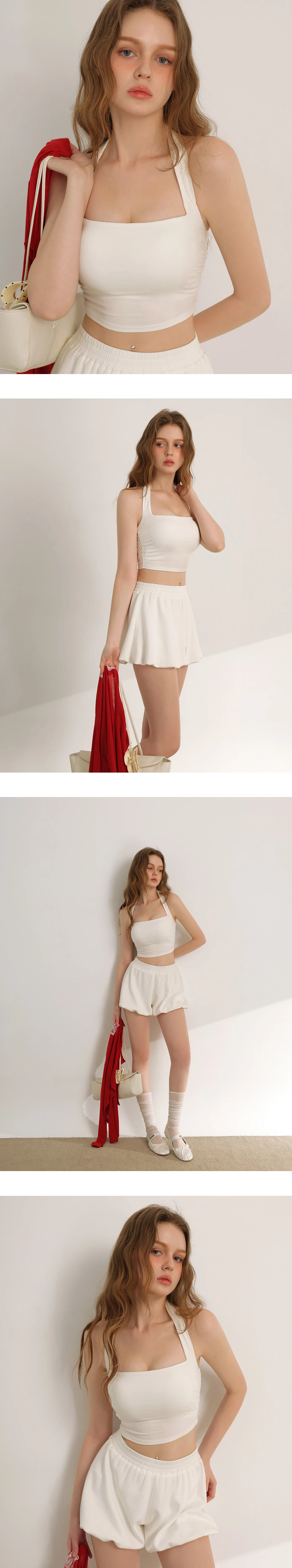 【冰肌涼感】方領繞頸短版BRA背心