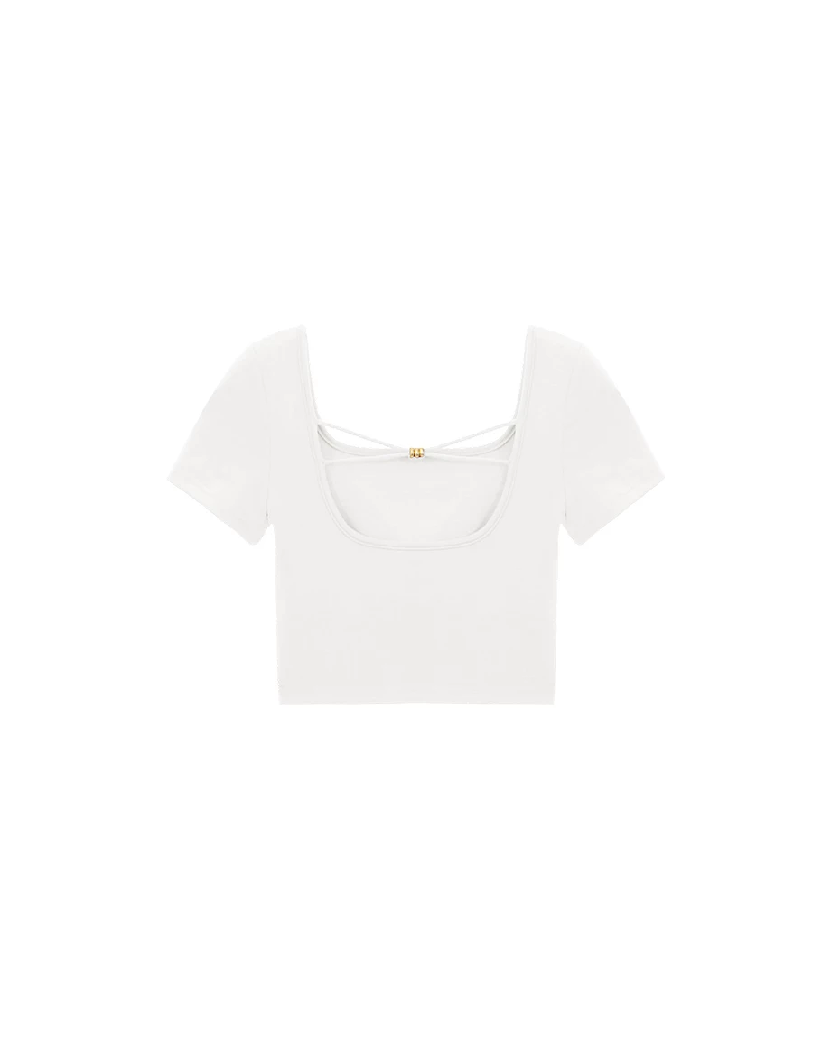 【冰肌涼感】美背後交叉短袖BRA上衣