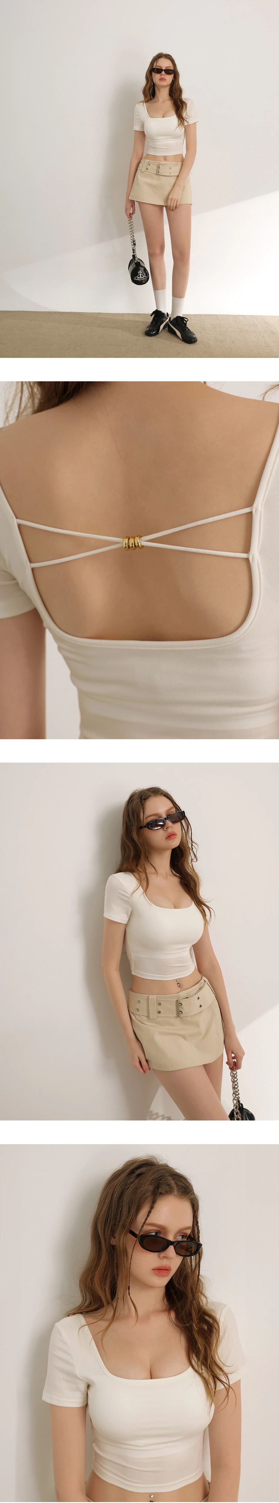 【冰肌涼感】美背後交叉短袖BRA上衣