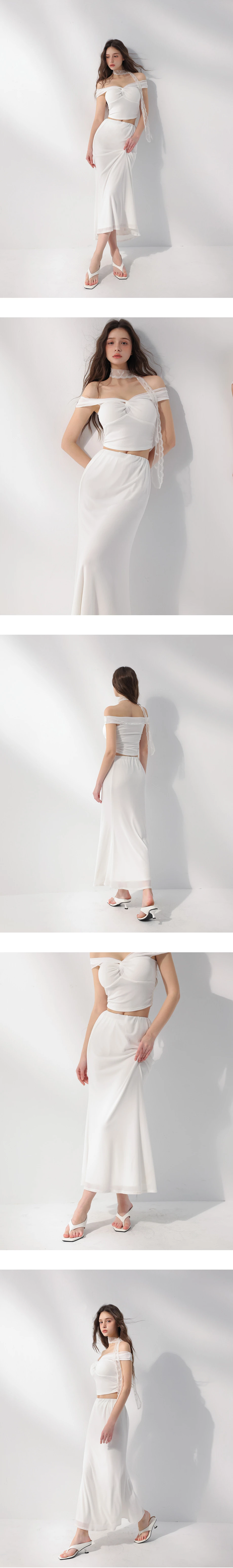 鬆緊腰魚尾長裙 素色款/格紋款