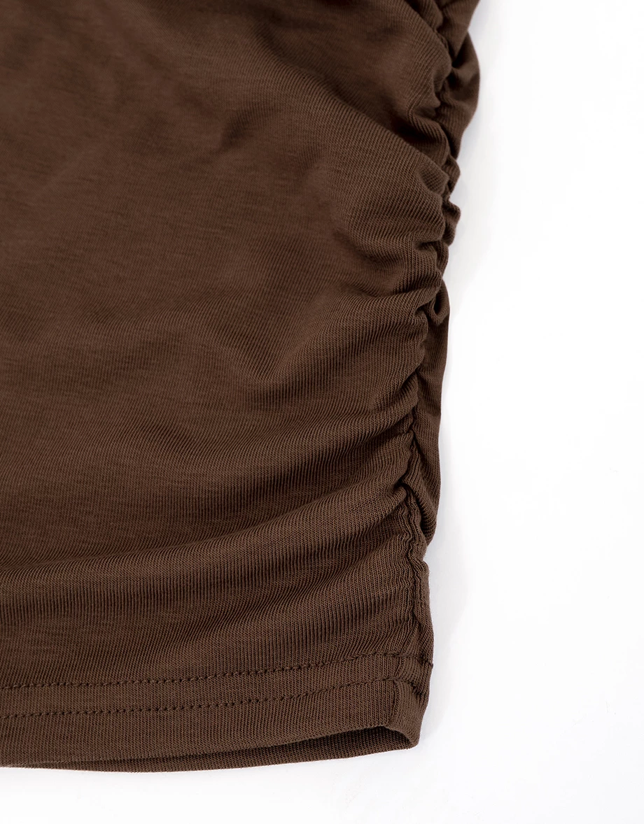 【冰肌涼感】抓皺合身短裙