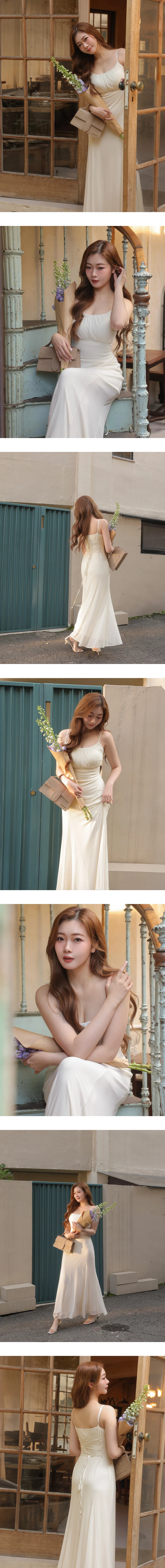 【HEYMAN聯名】天生馬甲線 後綁帶細肩帶長洋裝(附胸墊) 【HEYMAN聯名】天生馬甲線 後綁帶細肩帶長洋裝(附胸墊)