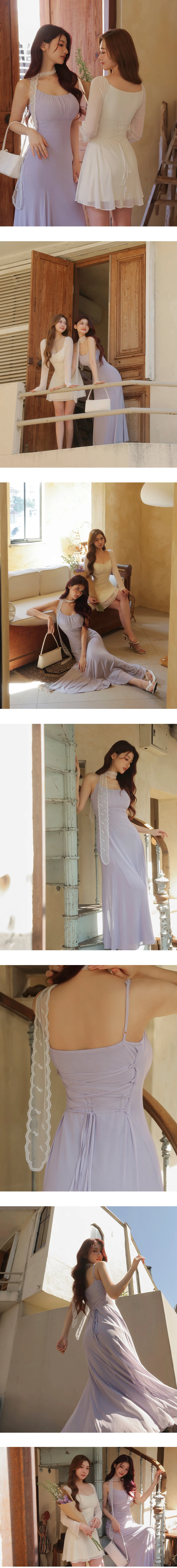 【HEYMAN聯名】天生馬甲線 後綁帶細肩帶長洋裝(附胸墊) 【HEYMAN聯名】天生馬甲線 後綁帶細肩帶長洋裝(附胸墊)