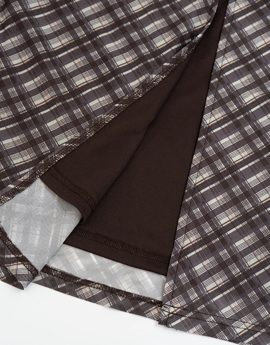 V Neck Side Ruched Detail Plaid Padded Cami Maxi Dress V Neck Side Ruched Detail Plaid Padded Cami Maxi Dress