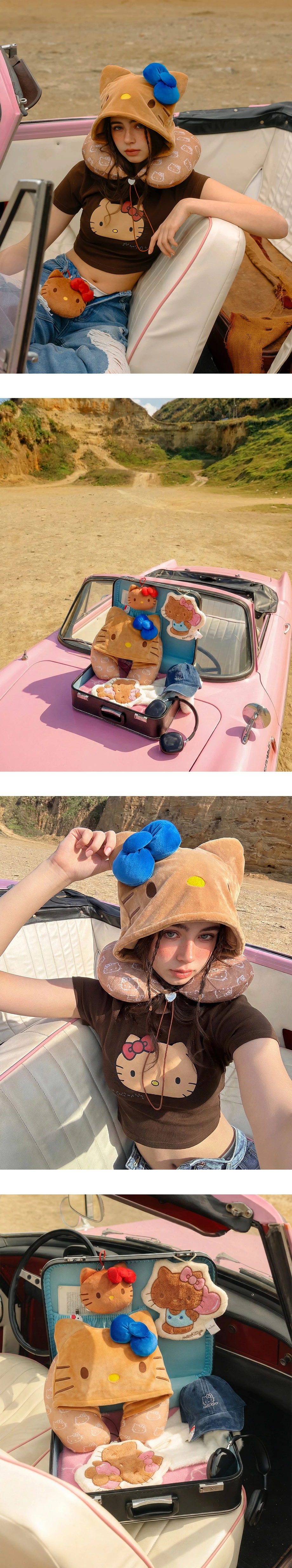 【Hello Kitty Collaboration】Cozy Hooded Travel Neck Pillow 【Hello Kitty Collaboration】Cozy Hooded Travel Neck Pillow