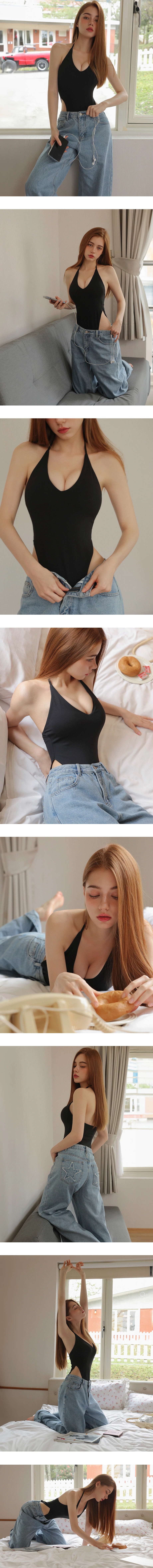 Bodycon Halter V Neck Backless Shaping Padded Bodysuit