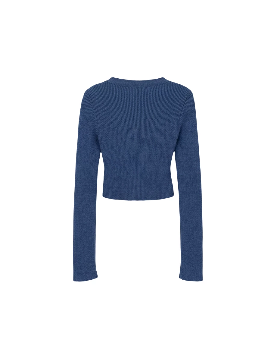 Button Front V Neck Ribbed Knit Cropped Cardigan Button Front V Neck Ribbed Knit Cropped Cardigan