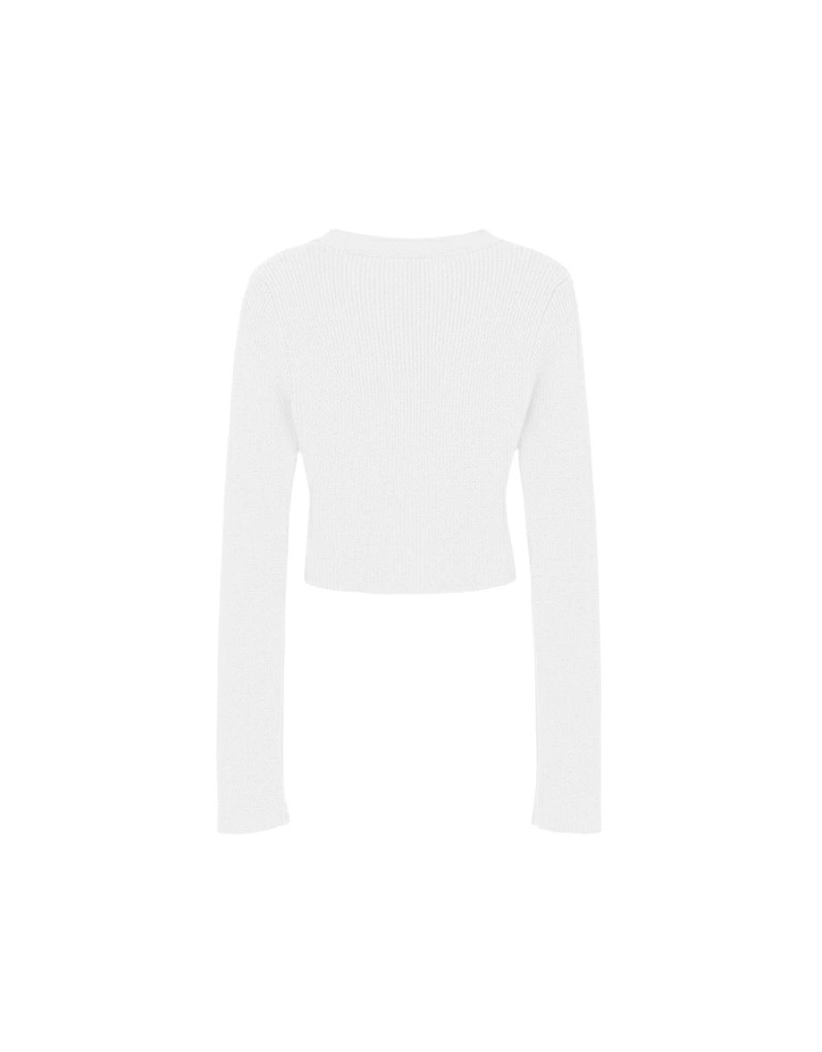 Button Front V Neck Ribbed Knit Cropped Cardigan Button Front V Neck Ribbed Knit Cropped Cardigan