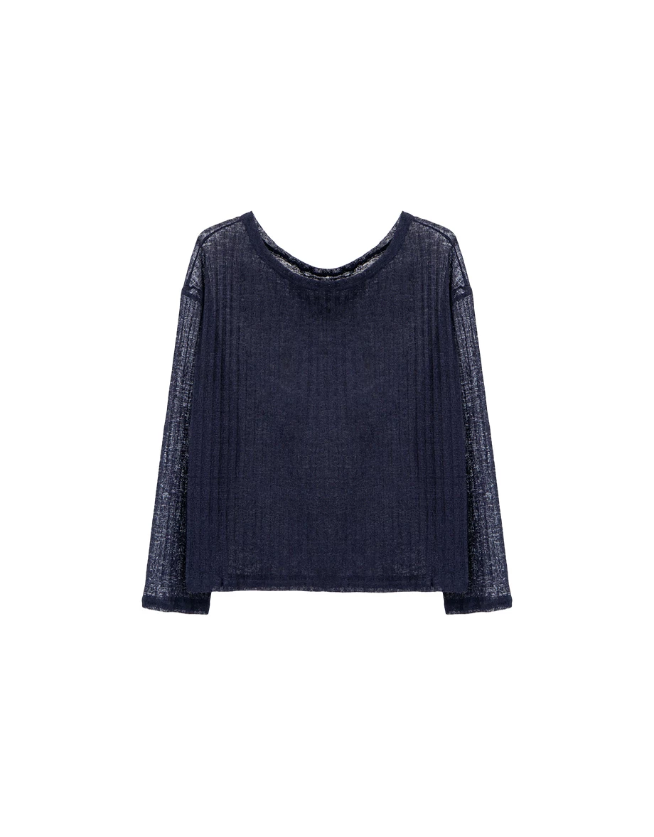 一字領長袖寬版竹節紋外罩上衣 一字領長袖寬版竹節紋外罩上衣