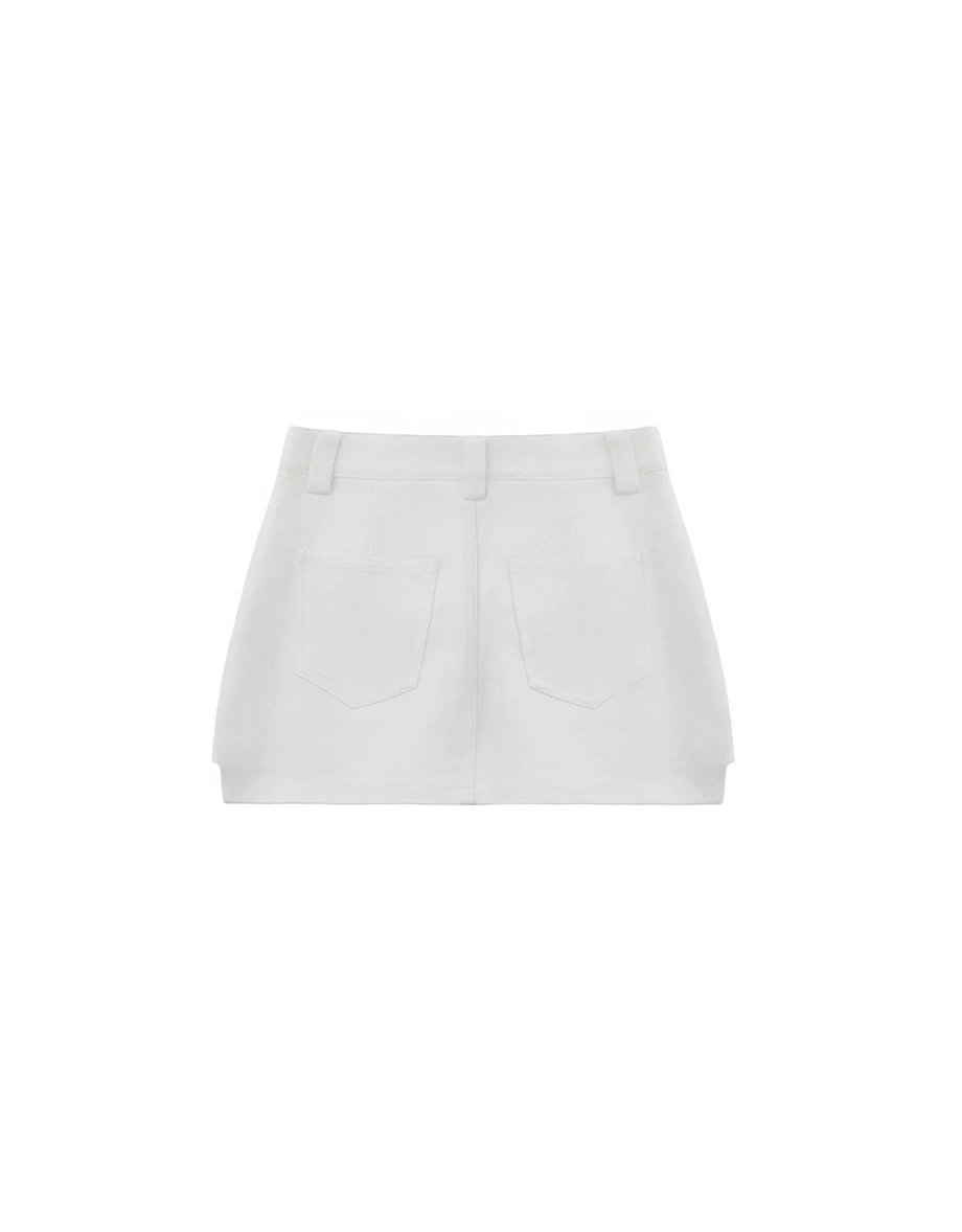 【HEYMAN Design】Asymmetrical Side Slit Twill A Line Mini Skorts 【HEYMAN Design】Asymmetrical Side Slit Twill A Line Mini Skorts