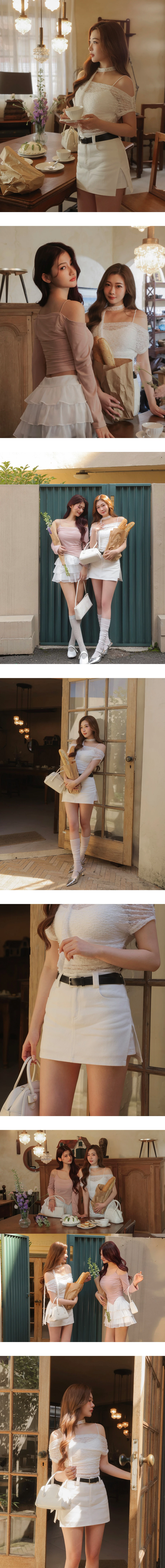 【HEYMAN聯名】側拼接開衩斜紋短褲裙(附皮帶)