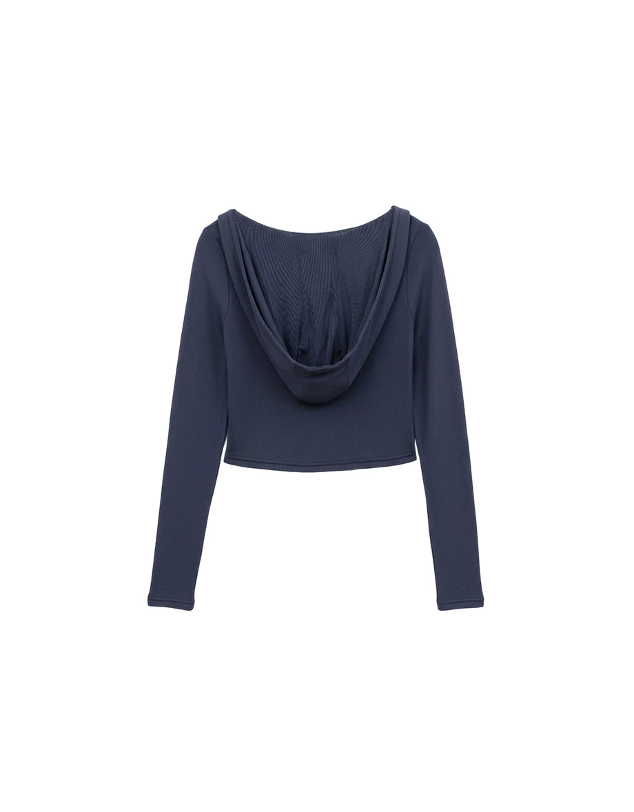 Studded Trim Wrap Front V Neck Ribbed Crop Top