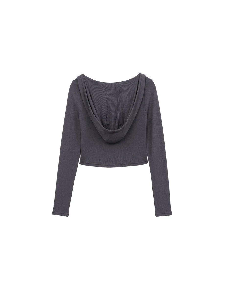 Studded Trim Wrap Front V Neck Ribbed Crop Top