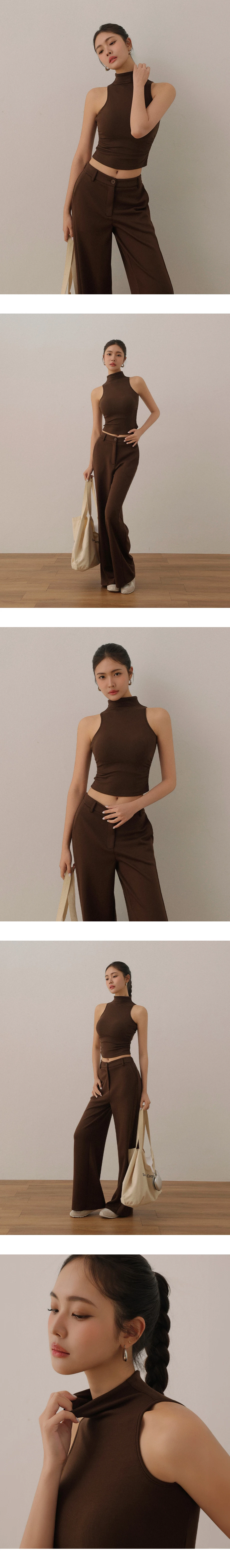 Side Ruched High Neck Sleeveless Crop Padded Bra Top