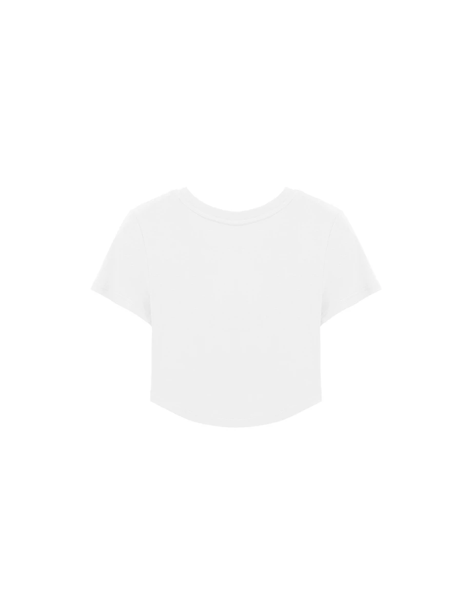 LOGO刺繡圓領公主線剪裁抓皺短袖短版TEE