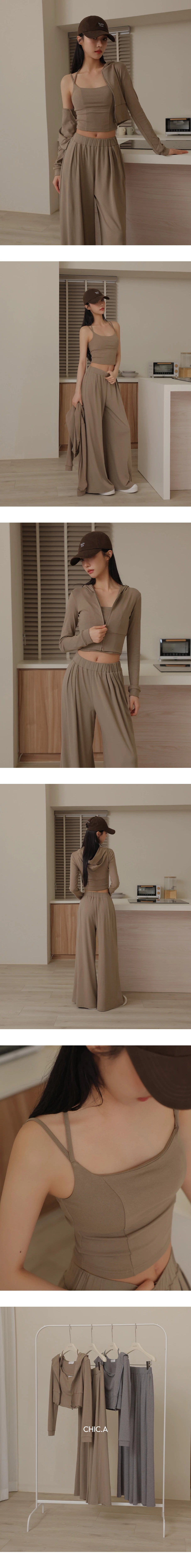 繞頸雙肩帶平口短版莫代爾BRA背心