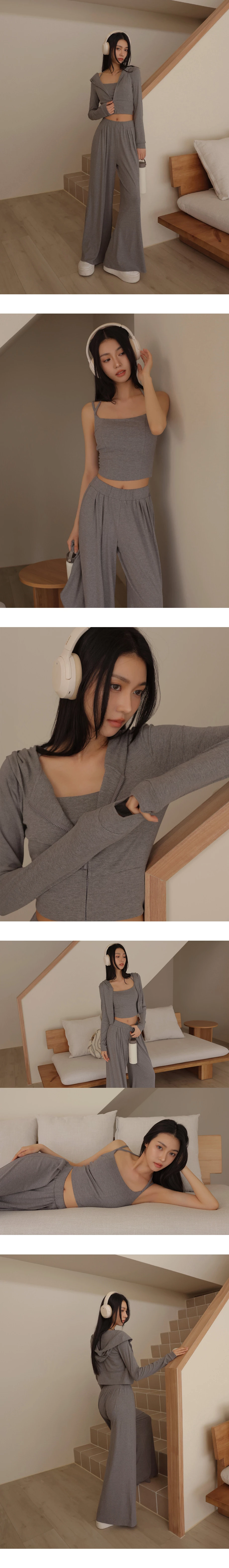 繞頸雙肩帶平口短版莫代爾BRA背心