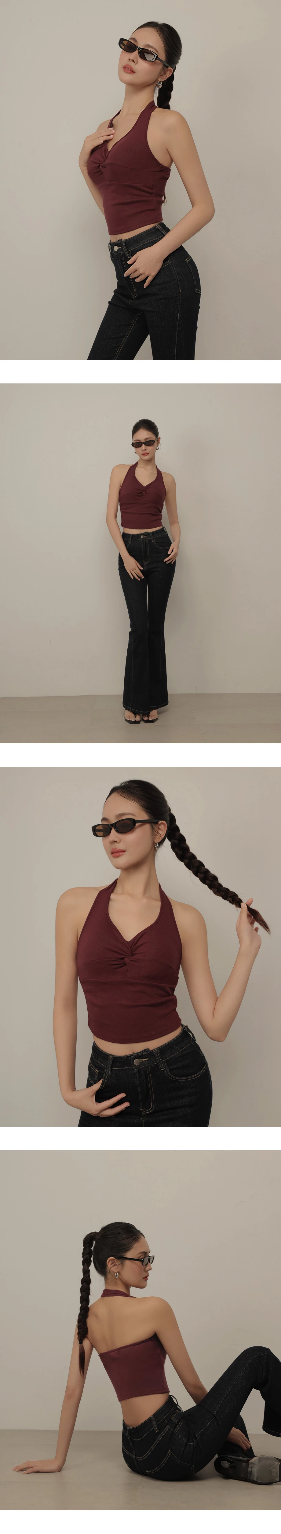 【奶油柔感棉】V領繞頸短版BRA背心