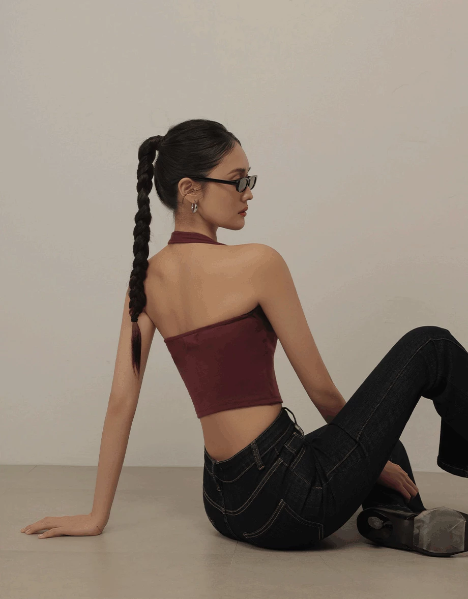 【奶油柔感棉】V領繞頸短版BRA背心