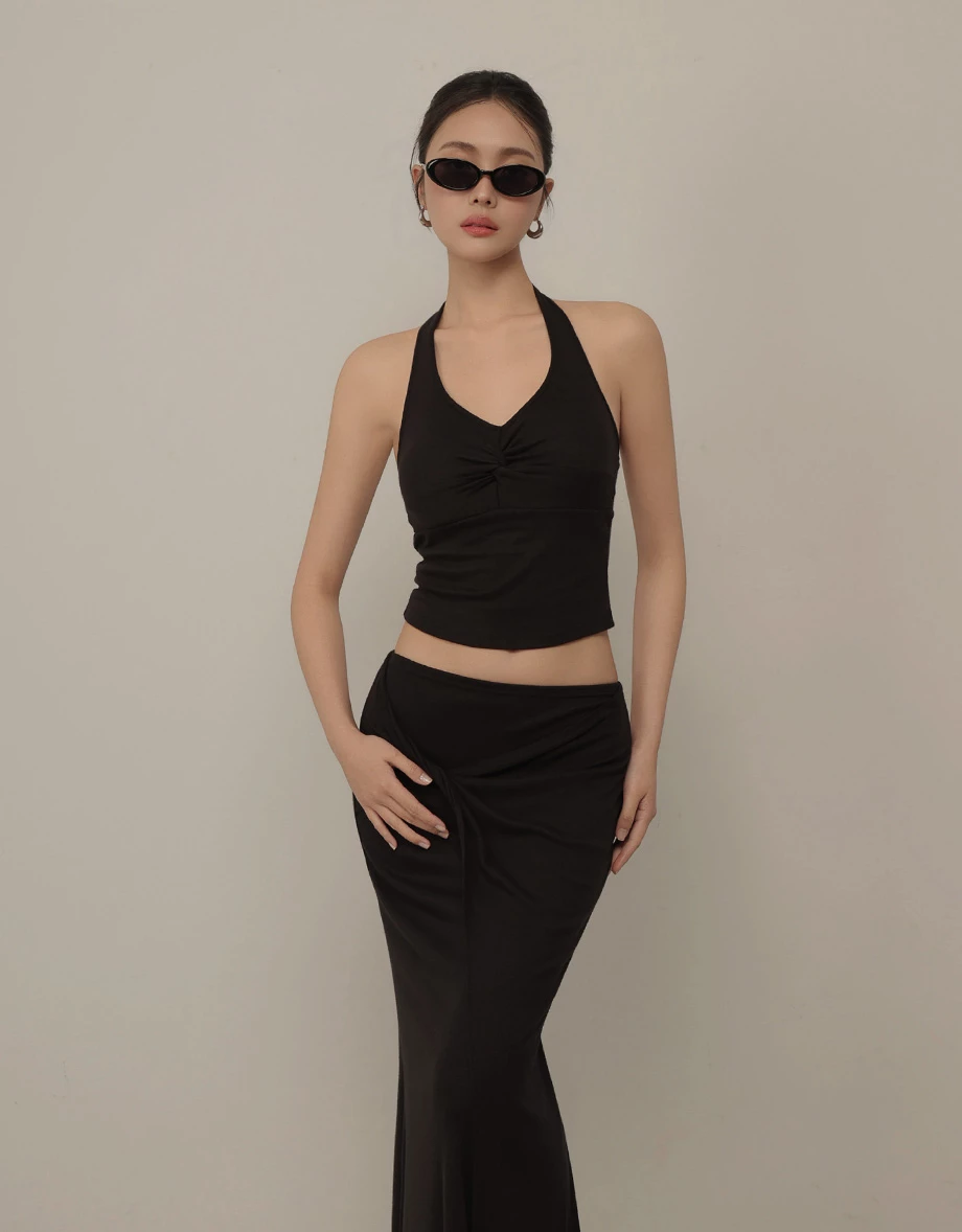 【奶油柔感棉】V領繞頸短版BRA背心