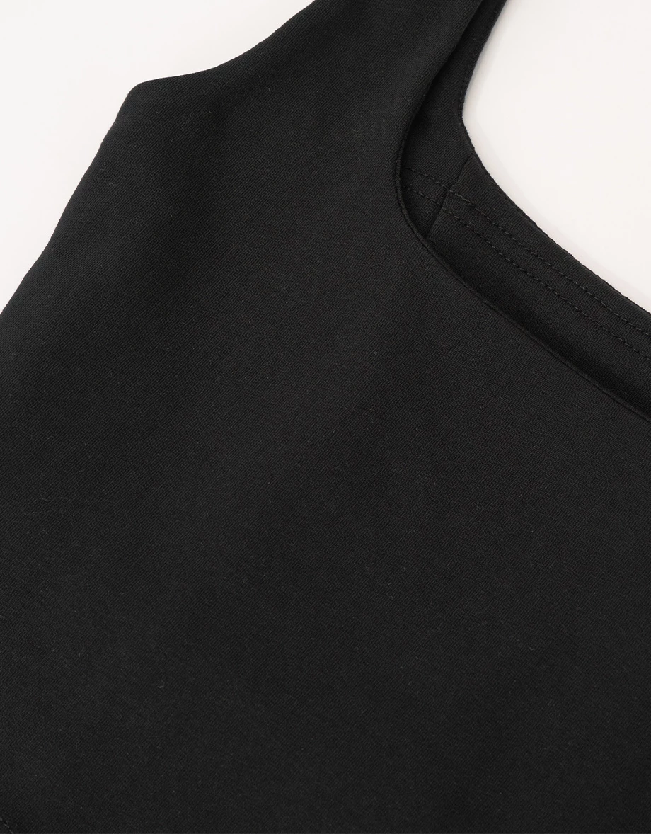 方領寬肩帶公主線剪裁短版BRA背心