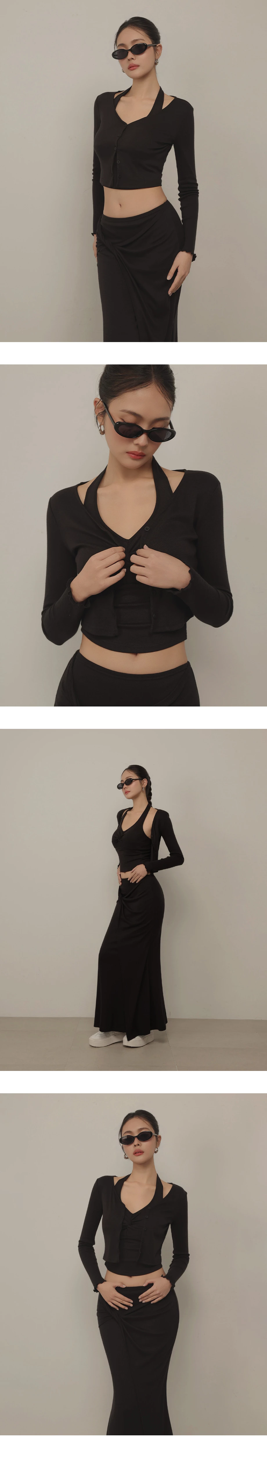 【奶油柔感棉】V領木耳邊針織開襟衫