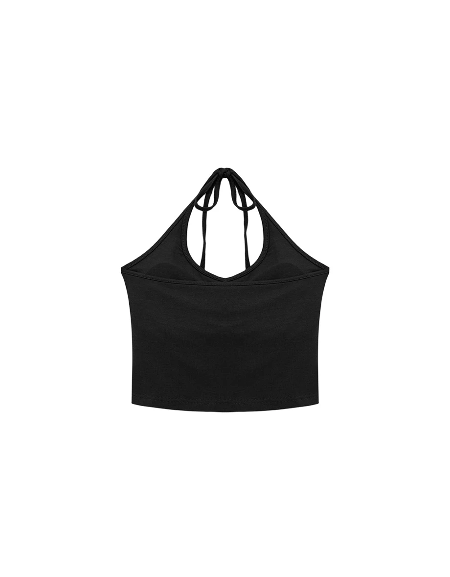 方領繞頸綁帶短版BRA背心