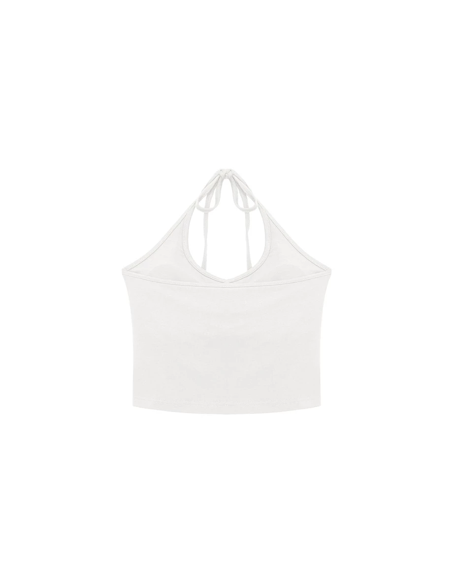 方領繞頸綁帶短版BRA背心