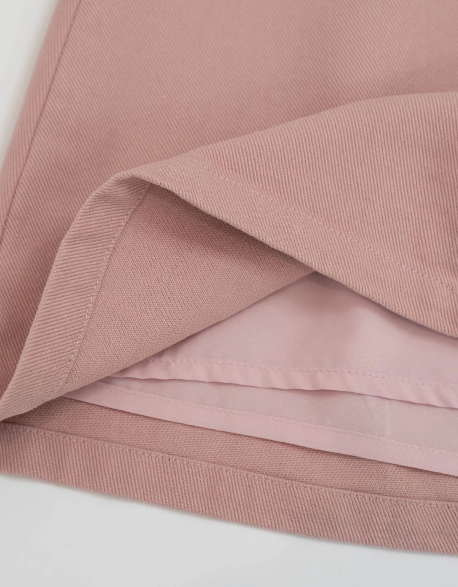 Washed Twill Mid Low Waist A Line Mini Skirt