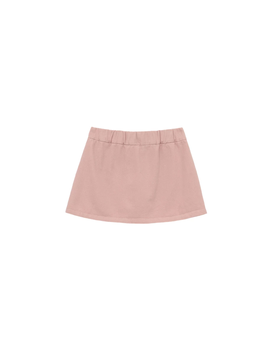 Washed Twill Mid Low Waist A Line Mini Skirt