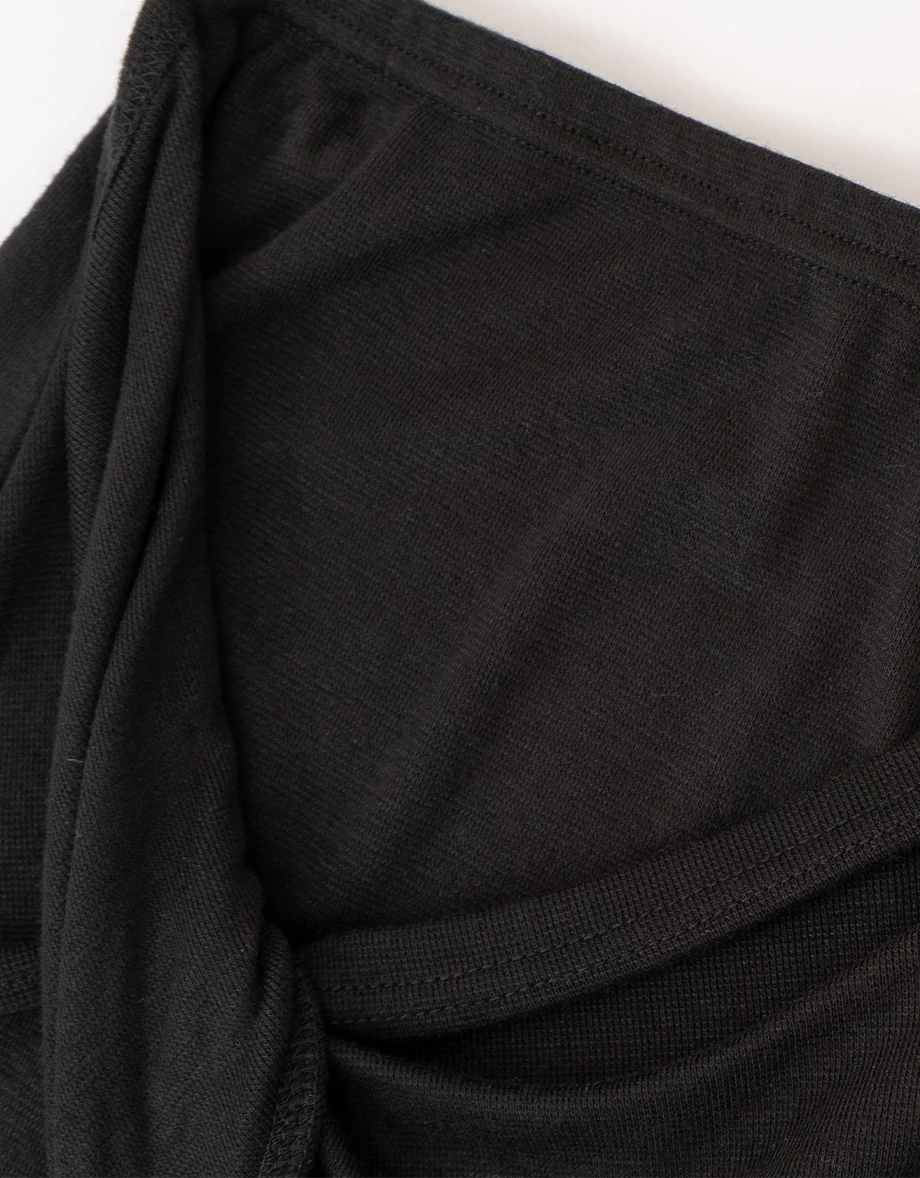 【奶油柔感棉】扭結設計魚尾長裙