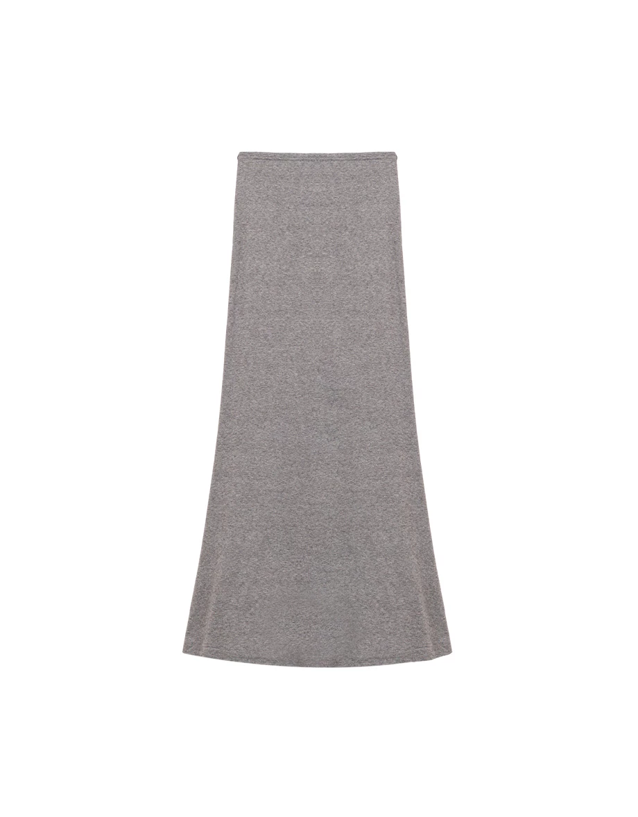 【奶油柔感棉】扭結設計魚尾長裙