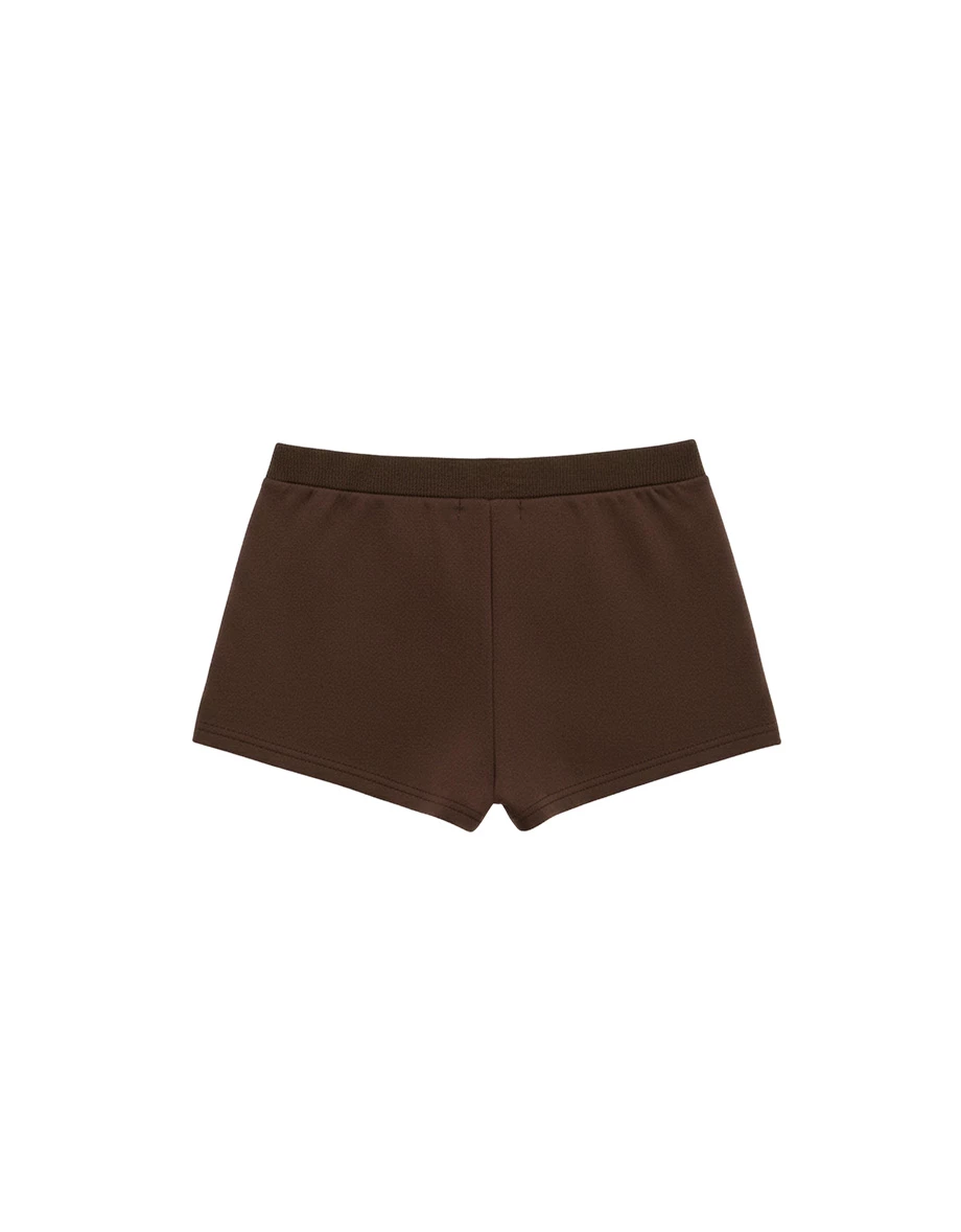 Studded Trim Low Rise Elastic Waist Shorts Studded Trim Low Rise Elastic Waist Shorts