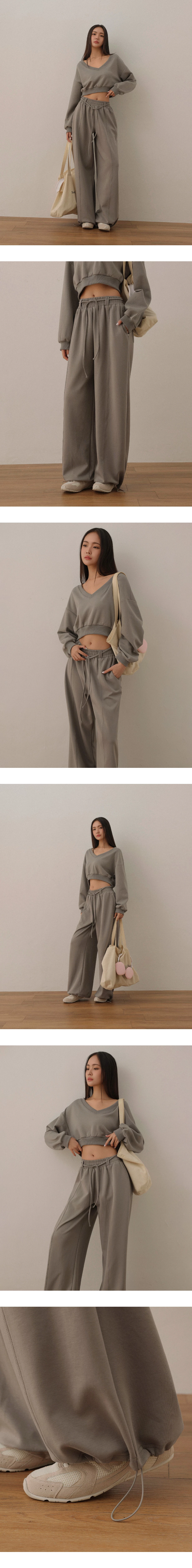 Adjustable Drawstring Waist Wide Leg Lounge Pants