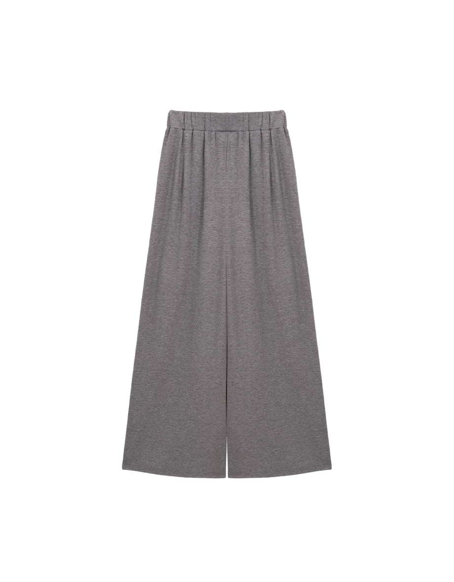 中低鬆緊腰打褶設計莫代爾休閒寬褲 中低鬆緊腰打褶設計莫代爾休閒寬褲