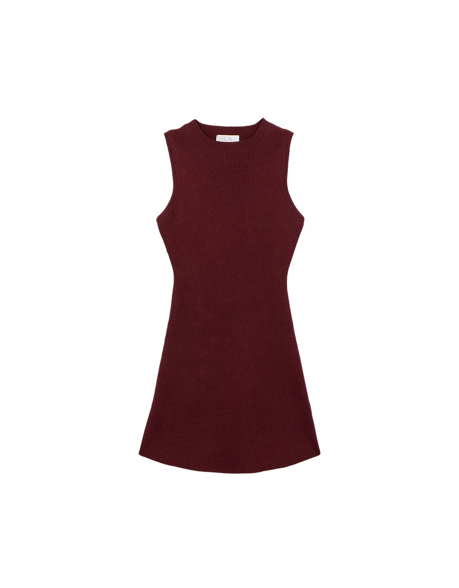 Ribbed Knit Sleeveless Bodycon Mini Dress Ribbed Knit Sleeveless Bodycon Mini Dress