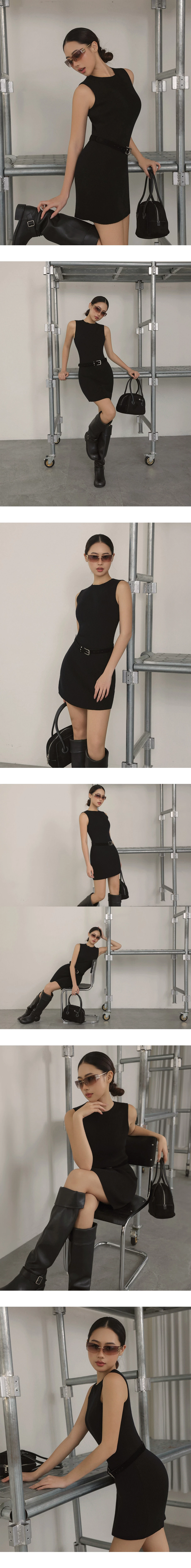 Ribbed Knit Sleeveless Bodycon Mini Dress