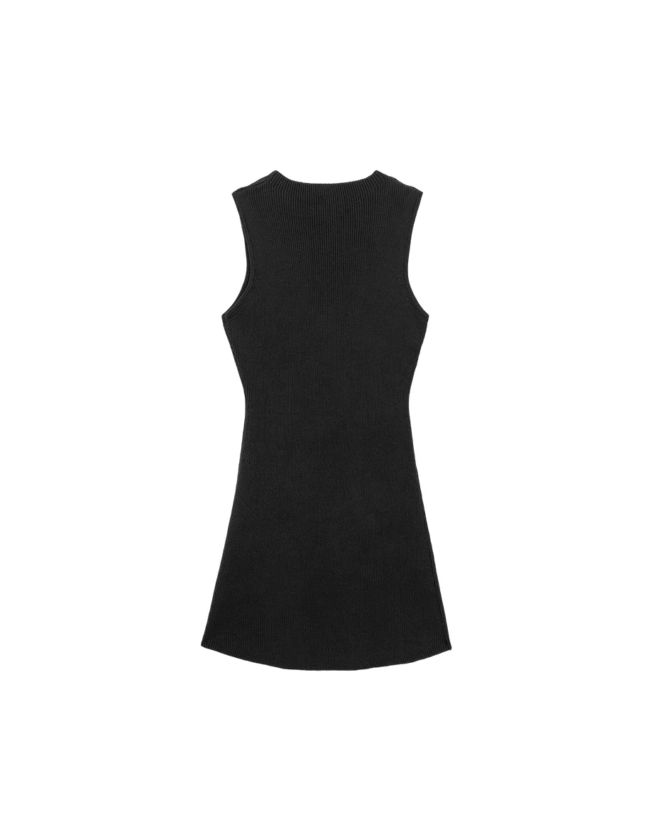 Ribbed Knit Sleeveless Bodycon Mini Dress