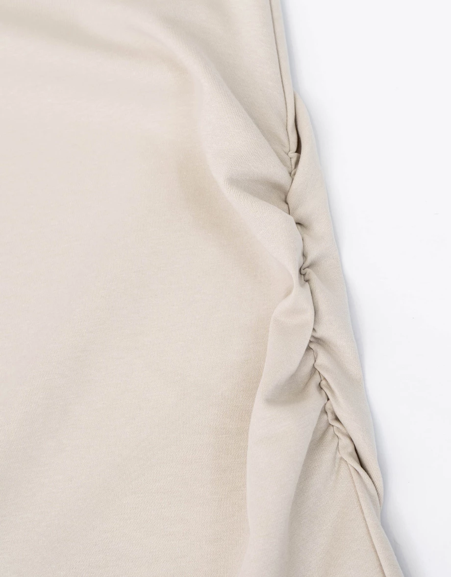 【雲挺曼巴棉】桃心領繞頸綁帶側抓皺合身BRA背心短洋裝