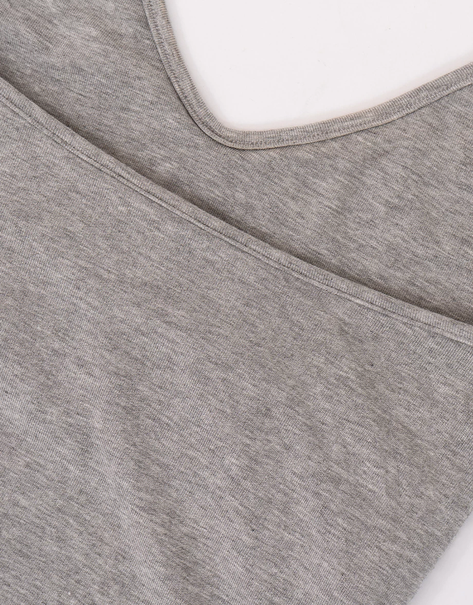 圓V領繞頸肩帶合身傘擺BRA長洋裝