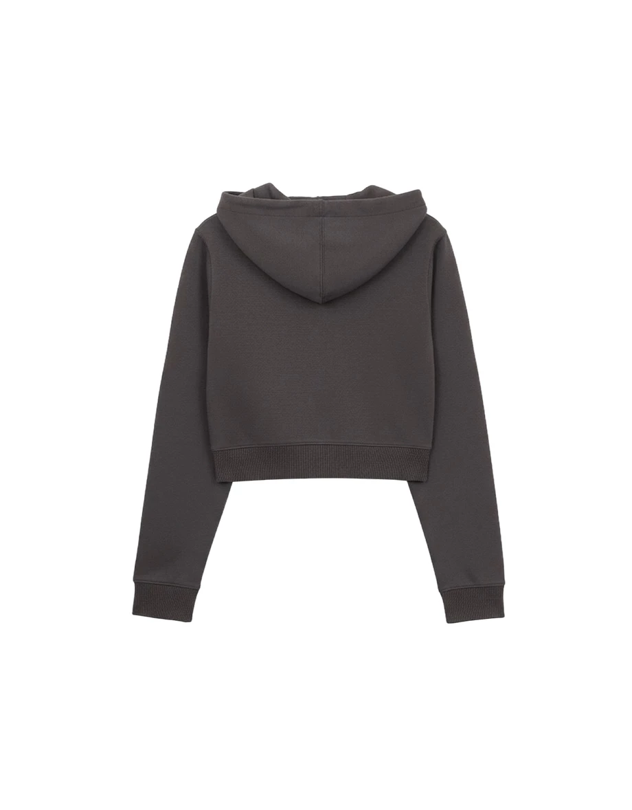 Studded Trim Long Sleeve Cropped Zip Up Hoodie Jacket Studded Trim Long Sleeve Cropped Zip Up Hoodie Jacket