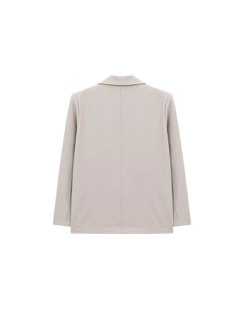 雙扣長版西裝外套(附墊肩)