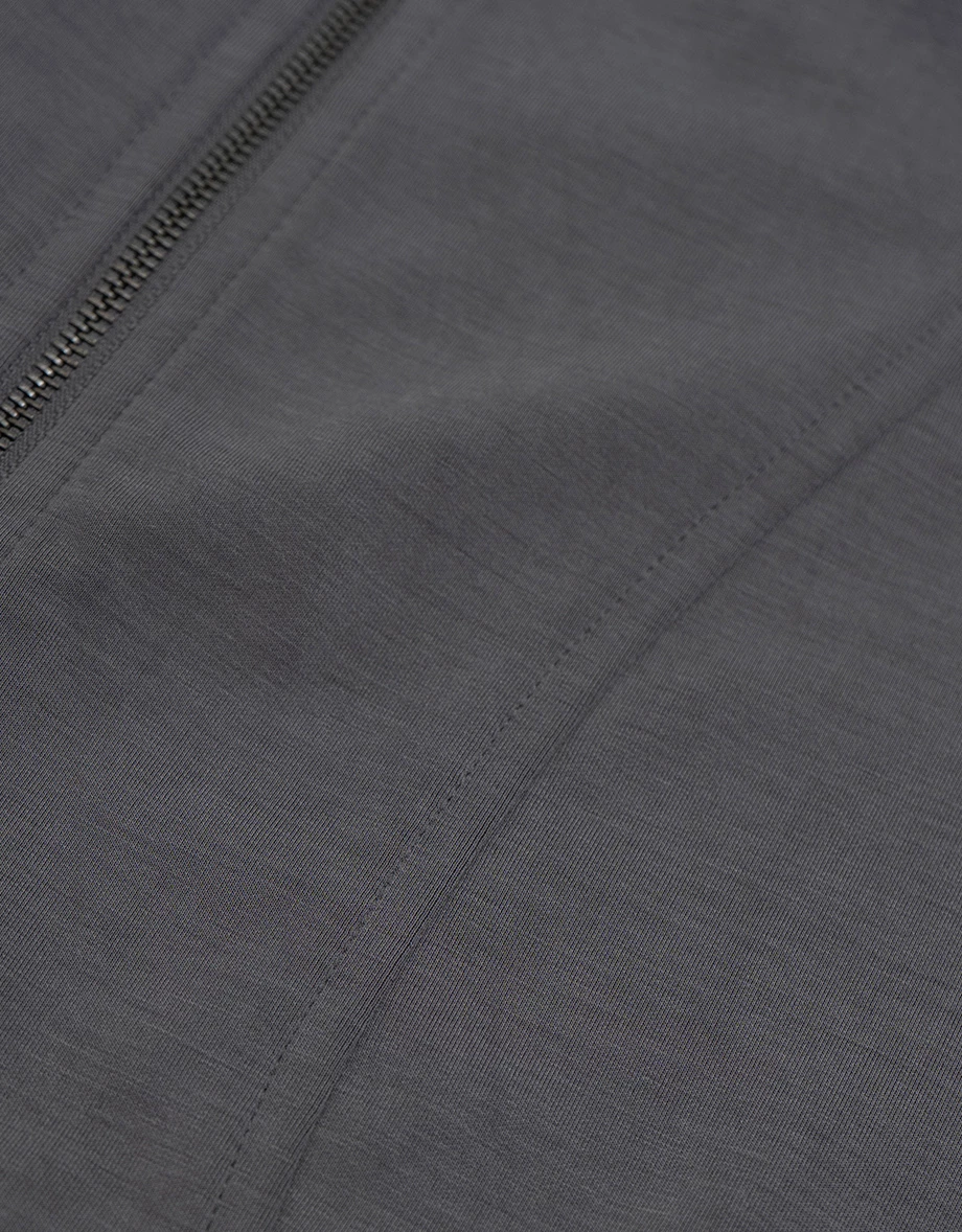 【AIRY HOURGLASS】 Long Sleeve Cinched Waist Zip Up Hooded Jacket