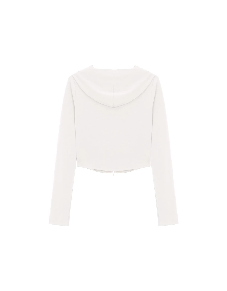 【AIRY HOURGLASS】 Long Sleeve Cinched Waist Zip Up Hooded Jacket