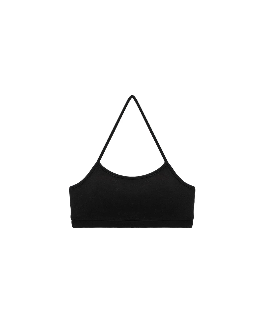 Skinny Strap Halter Neckline Bandeau Crop Padded Bra Top Skinny Strap Halter Neckline Bandeau Crop Padded Bra Top