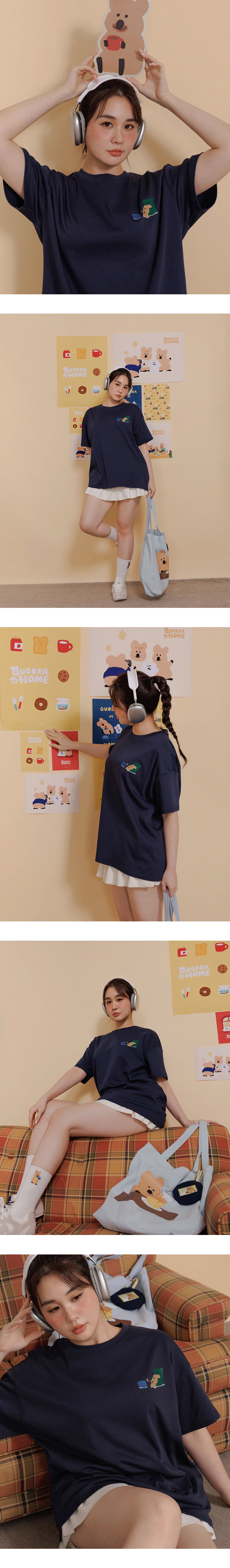 【DINOTAENG】印花小圖圓領短袖寬版TEE 【DINOTAENG】印花小圖圓領短袖寬版TEE