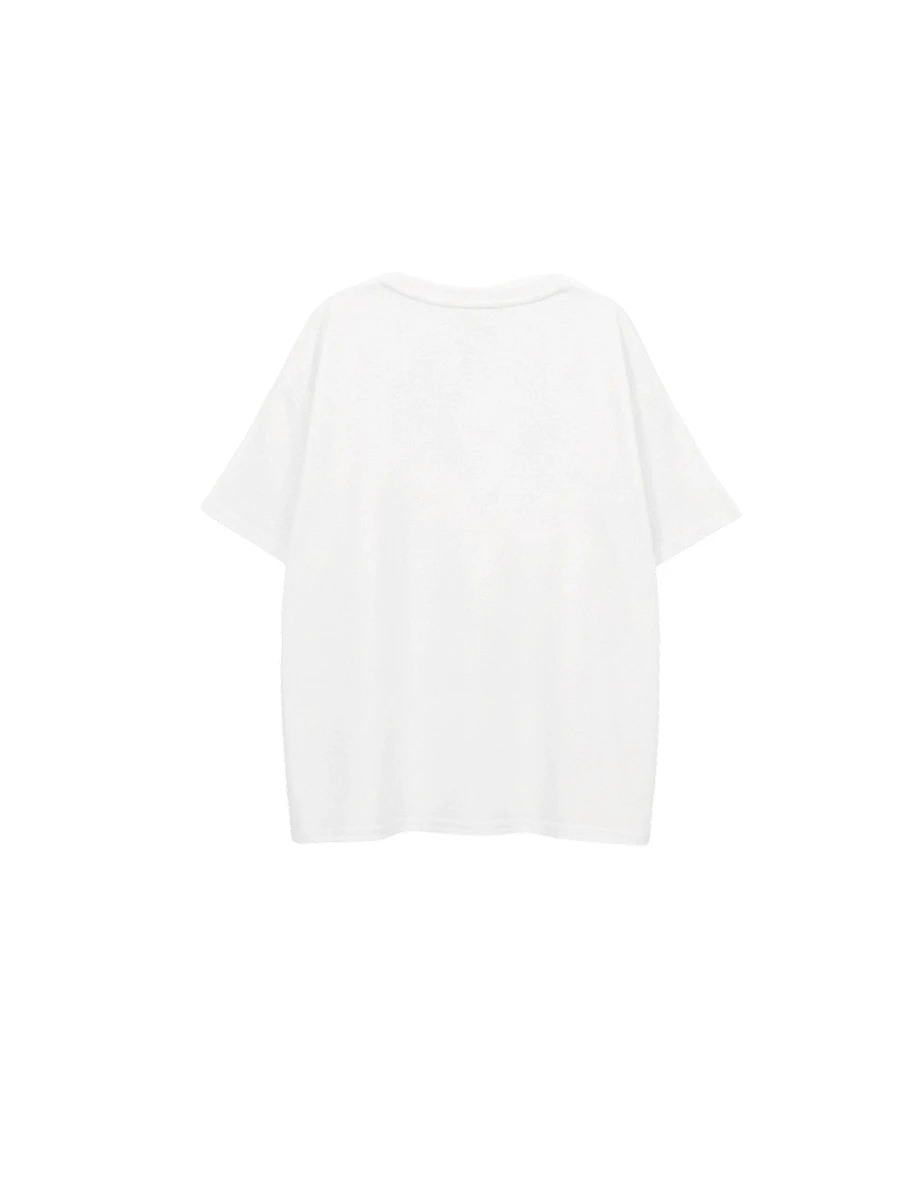 【DINOTAENG】印花小圖圓領短袖寬版TEE