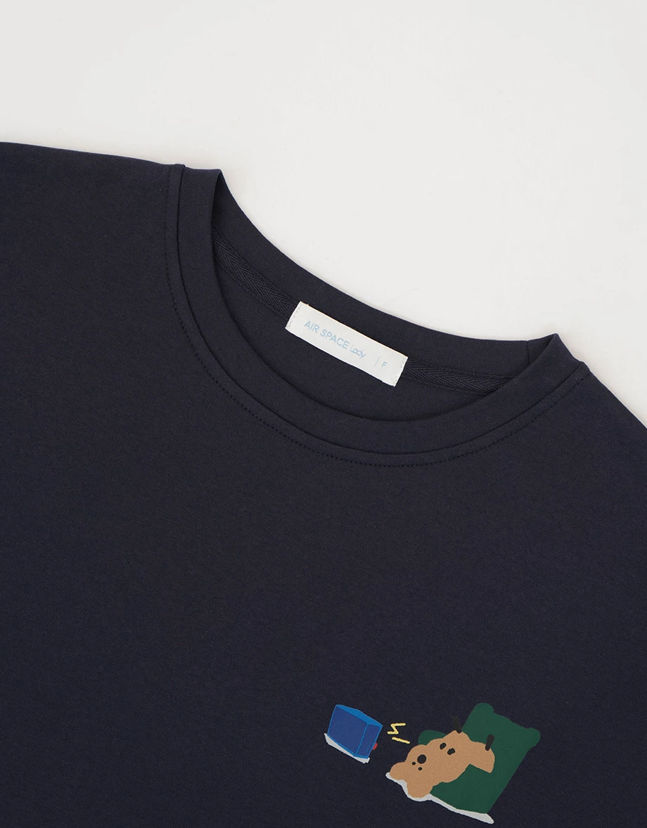 【DINOTAENG】印花小圖圓領短袖寬版TEE 【DINOTAENG】印花小圖圓領短袖寬版TEE