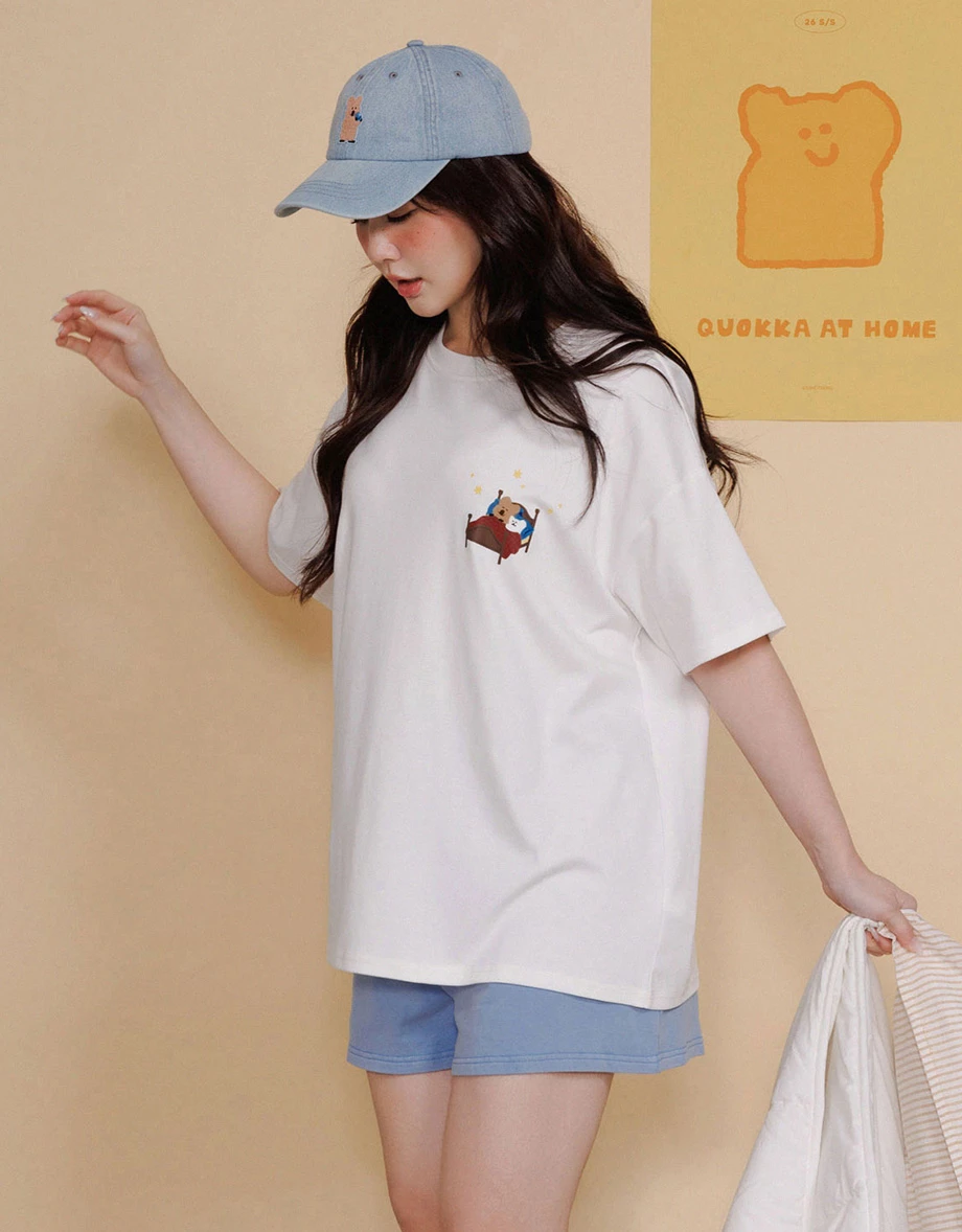 【DINOTAENG】星光美夢圓領短袖寬版TEE