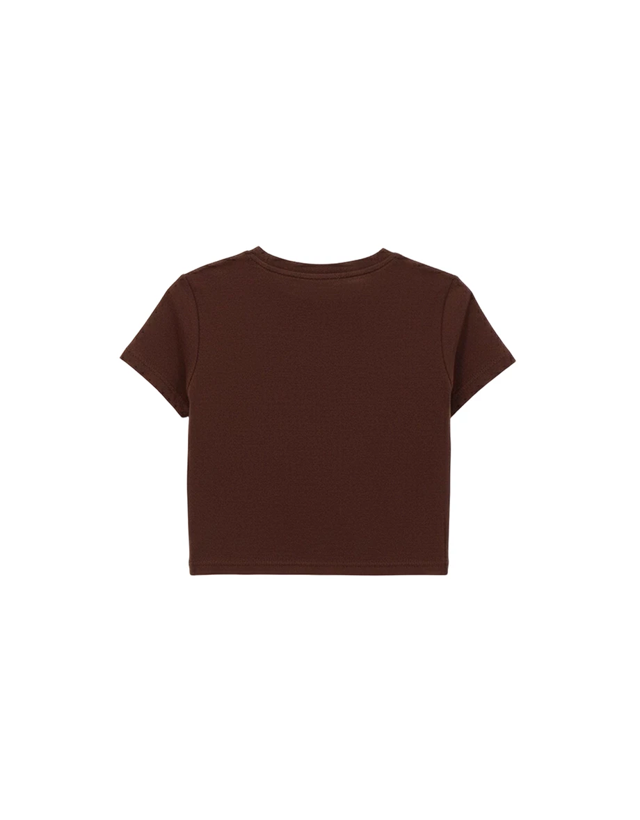 【DINOTAENG】毛巾繡圖案圓領短袖短版TEE 【DINOTAENG】毛巾繡圖案圓領短袖短版TEE